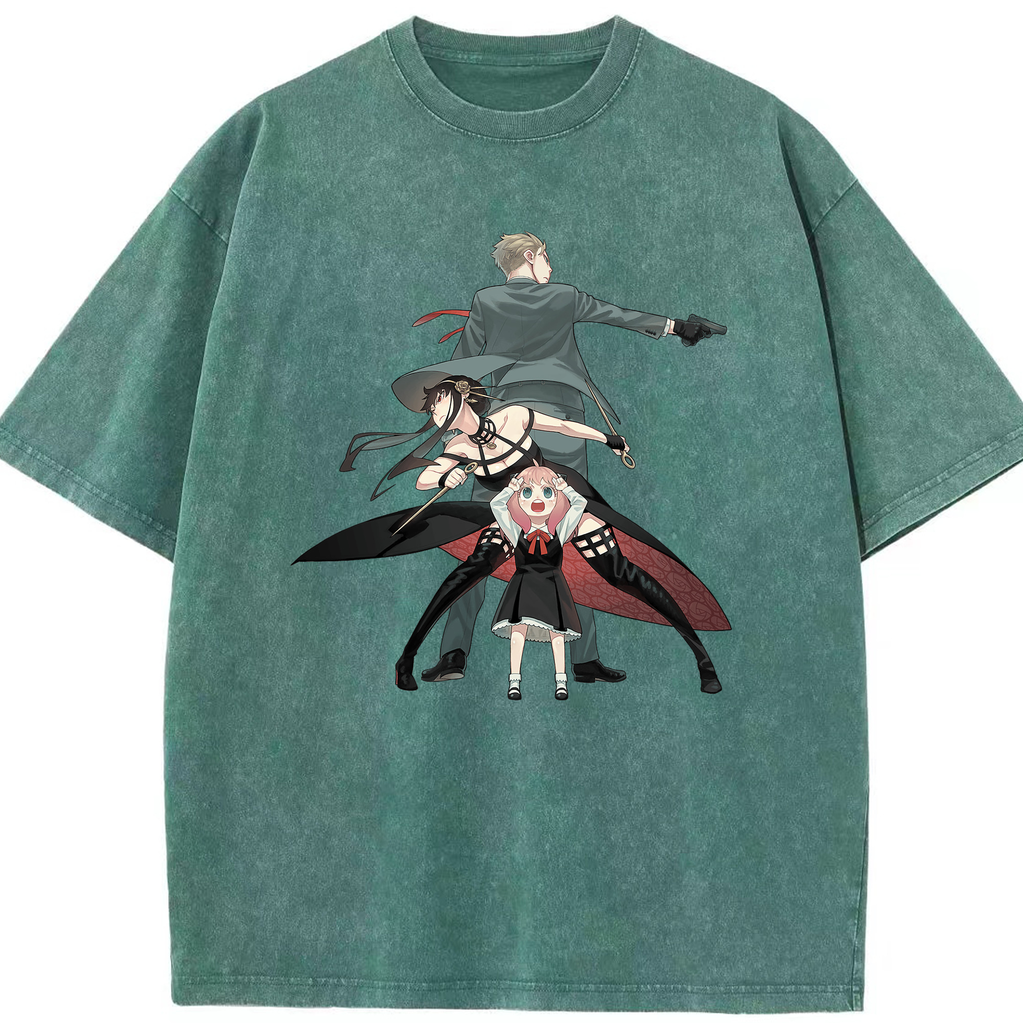 （画像用） SPY×FAMILY间谍家家酒 綿100% ヴィンテージ風 半袖Tシャツ（フロントプリント）